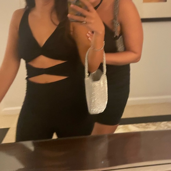 White fox in the spotlight black jumpsuit - Picture 1 of 2